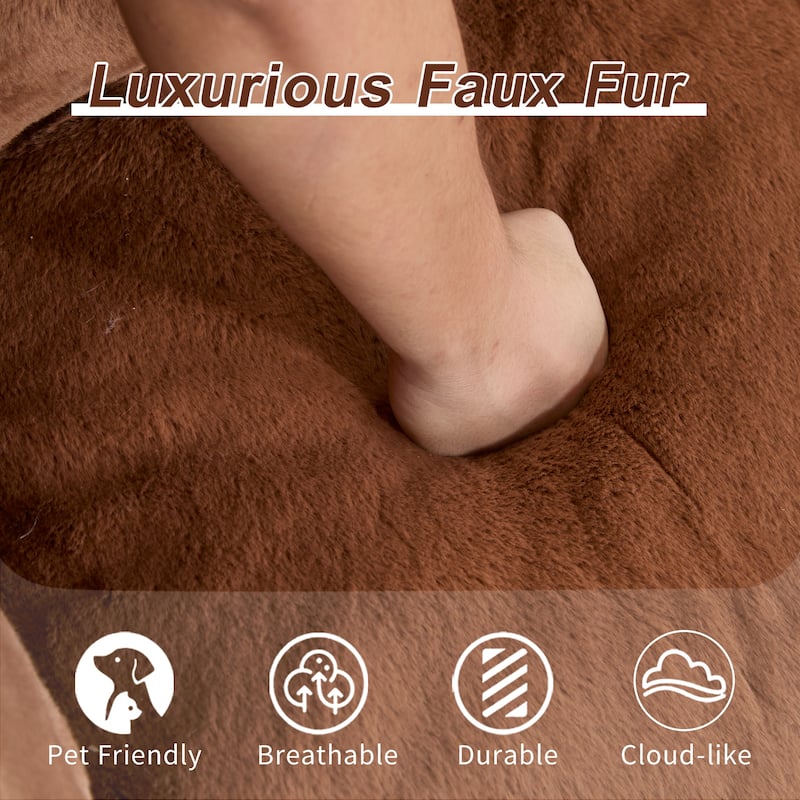 Giant Lazy Bean Bag Couch Chair Ultra Soft Fluffy Loveseat Sofa Chaise Lounge Indoor Cozy Faux Fur Reading Chair with Pillows