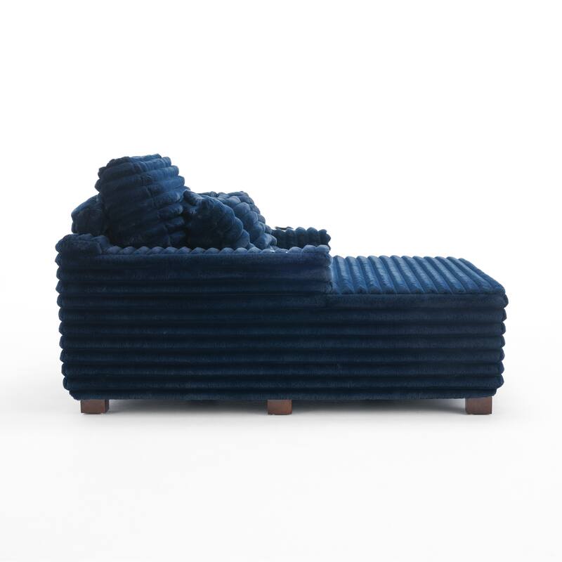 53" Upholstered Sofa Chaise Lounge Indoor with Pillows