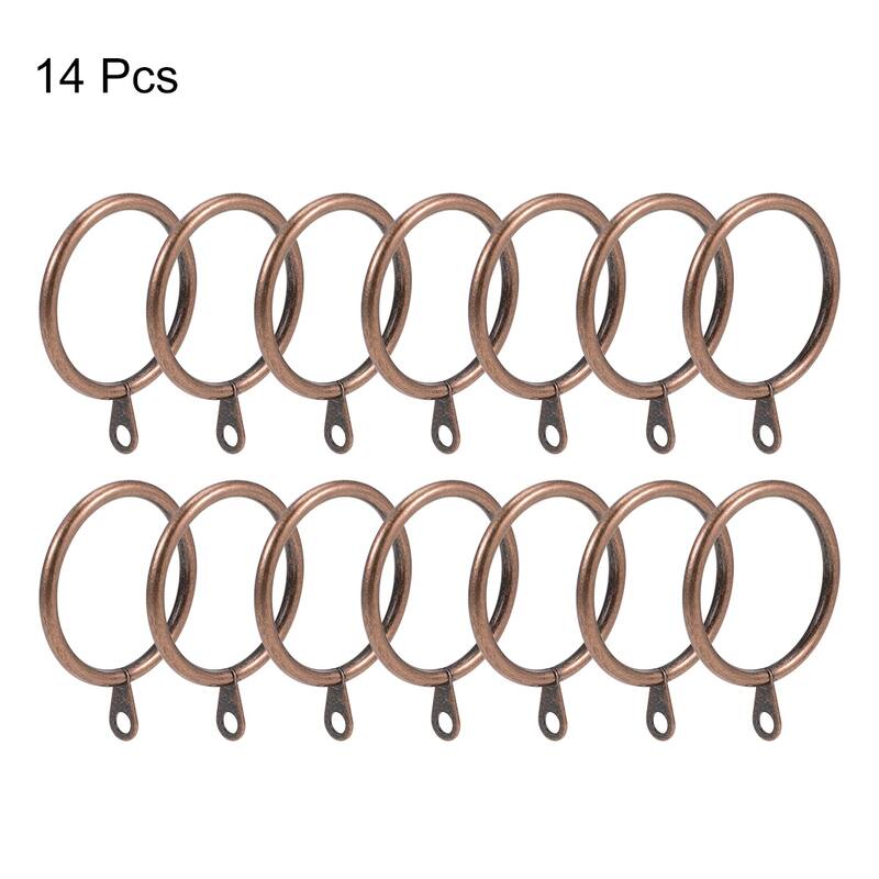 Curtain Rings 38mm Inner Dia Drapery Ring for Curtain Rods Red Bronze 14 Pcs - Bronze Tone