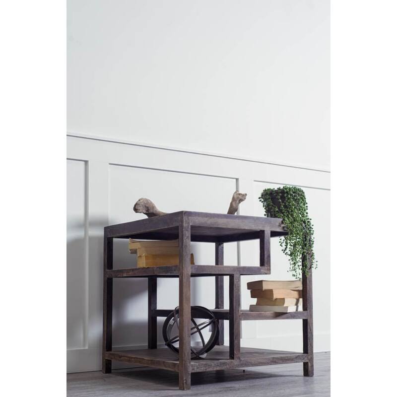 Solid Wood End Table with Shelf Perfect for Living Room or Bedroom - 22” x 22” x 21.90”