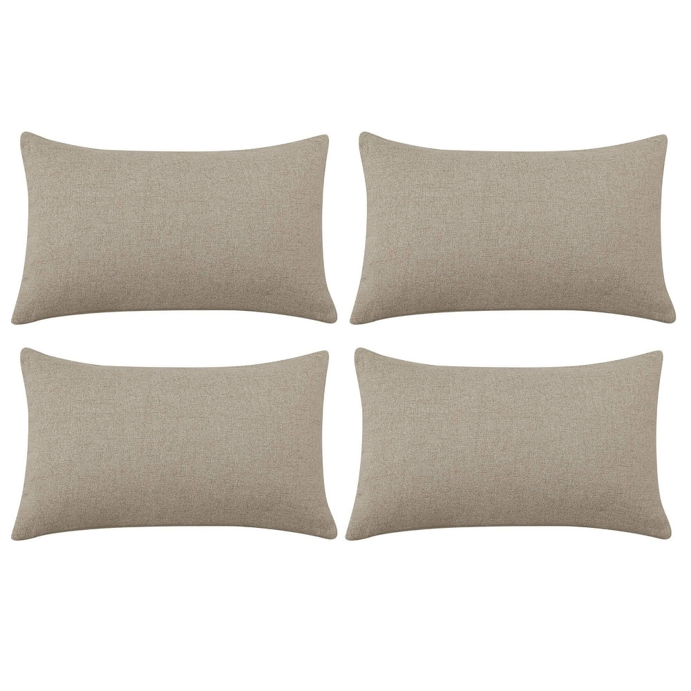 Deconovo Faux Linen Throw Pillow Covers 4 PCS(Cover Only)