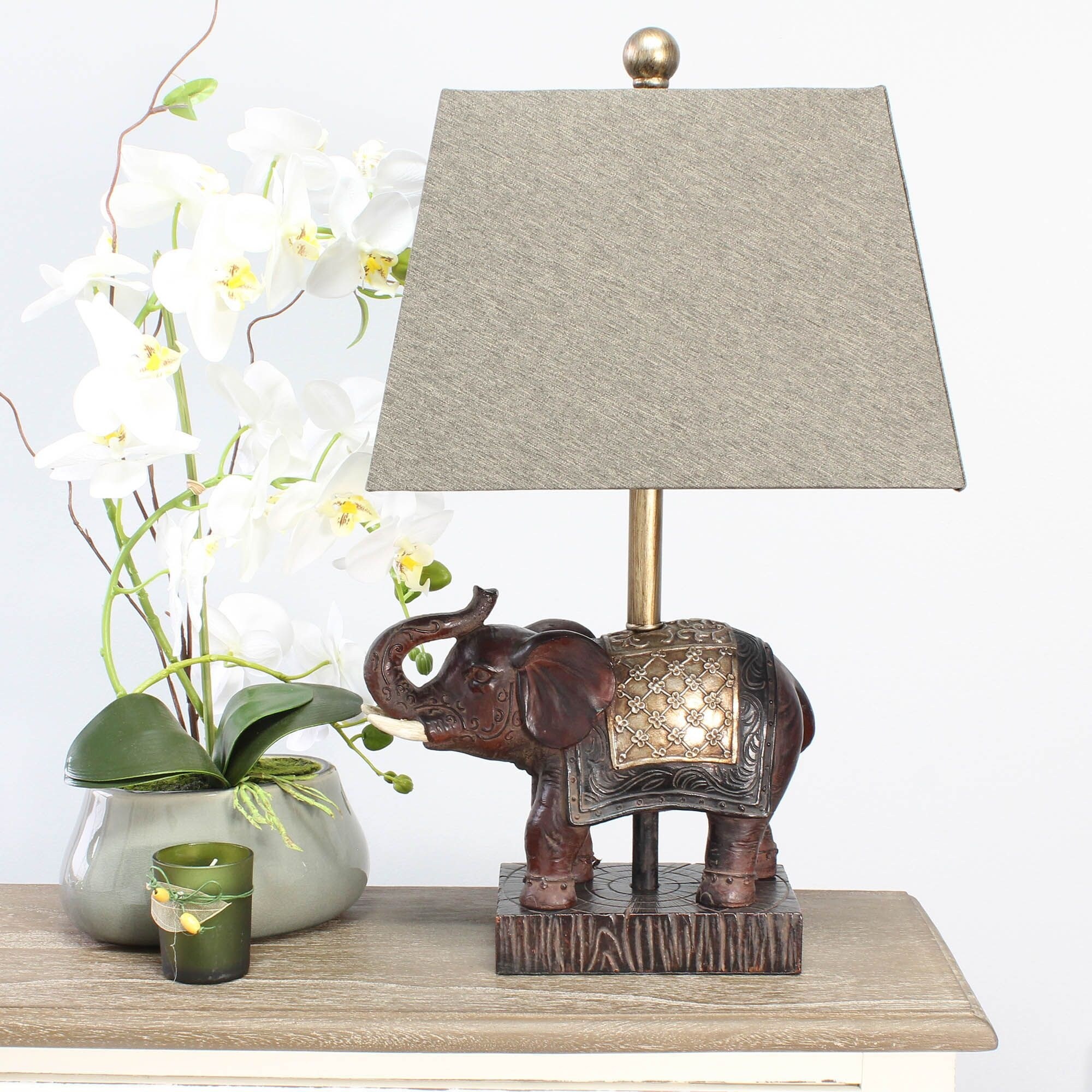 Elephant table lamp and shade top