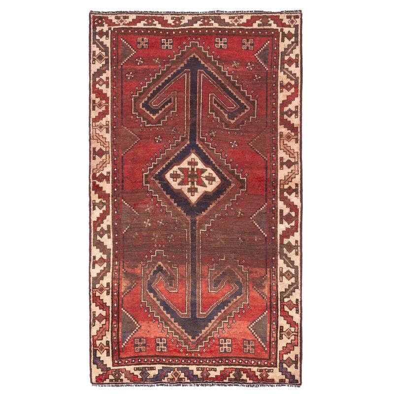 ECARPETGALLERY Hand-knotted Melis Vintage Red Wool Rug - 4'4 x 7'7