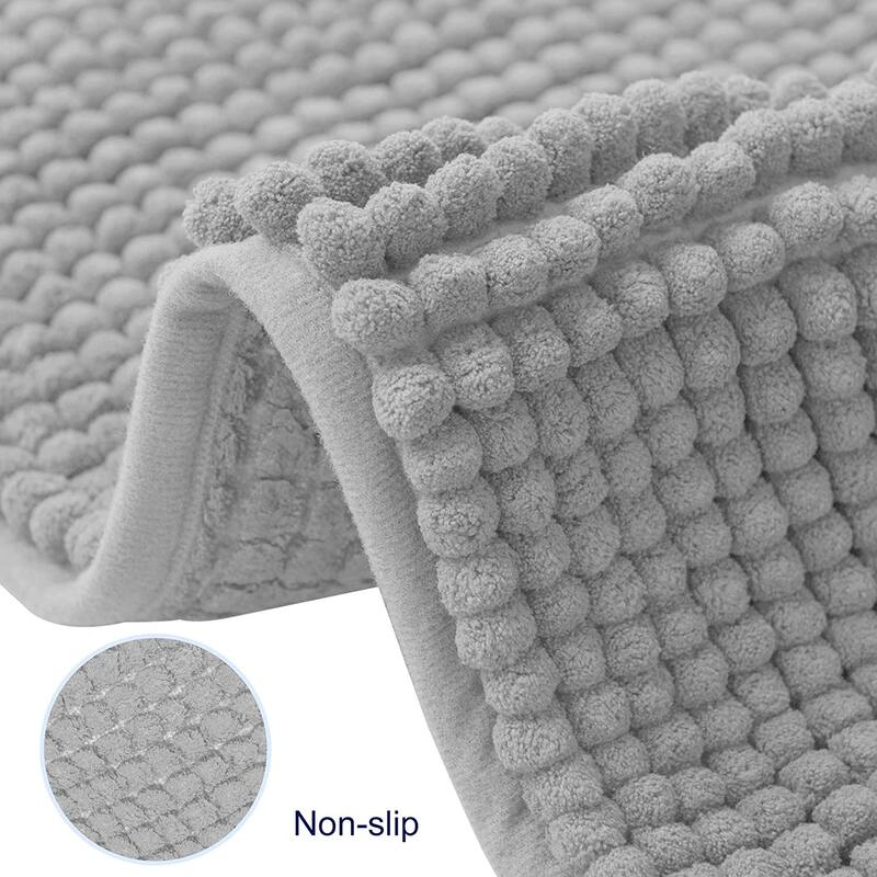 Subrtex Luxury Chenille Bath Rugs Soft Bathroom Mats