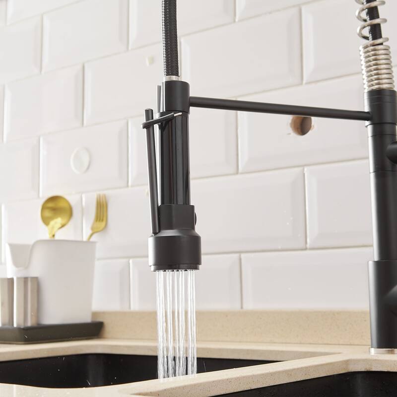 Commercial Kitchen Sink Faucet With Pull Down Sprayer Single Handle Matte Black Kitchen Faucet Single Hole Vanity Basin Taps