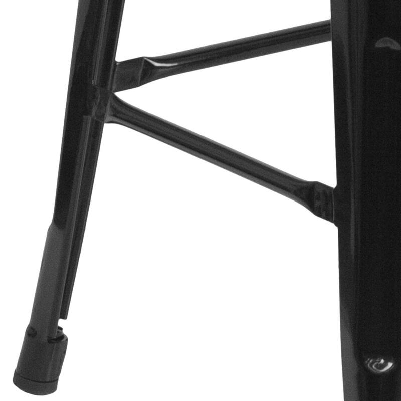 4 Pack 30" High Backless Metal Indoor-Outdoor Barstool with Square Seat