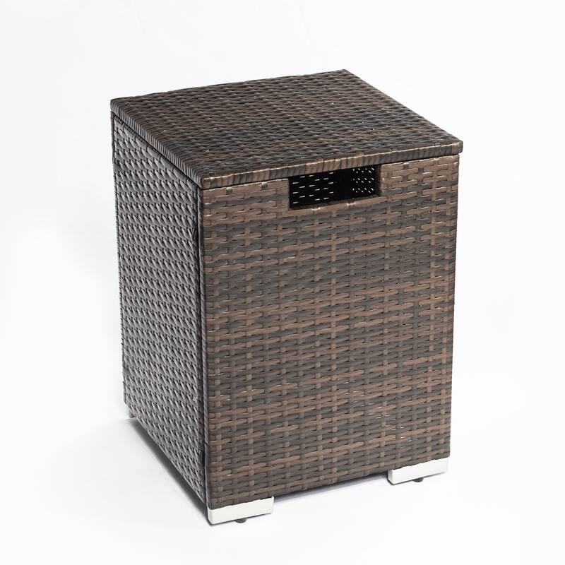 GDFStudio - Verona Outdoor Wicker Propane Tank Cover for Gas Cylinder - Brown