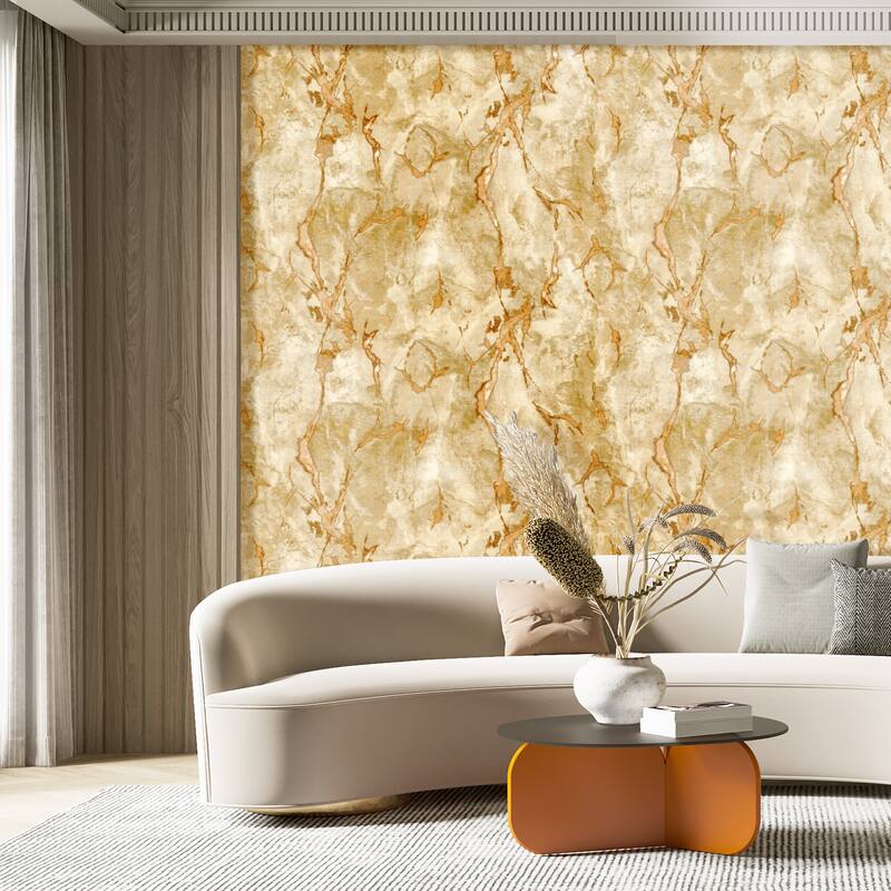 Galerie Wallcoverings Italian Design Collection Marmo Marble Effect Vinyl on Non-woven Metallic Wallpaper Roll Double Width