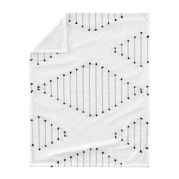 slide 2 of 6, Sweet Jojo Designs Black and White Boho Stitch Unisex Baby Receiving Security Swaddle Blanket Farmhouse Bohemian Southwestern