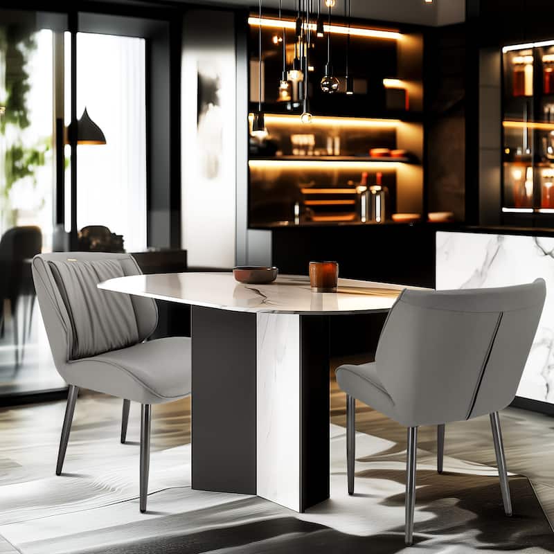 Upholstered Dining Chair Faux Leather Seat Side Chair