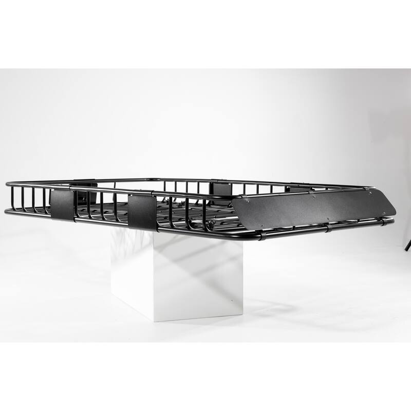 Roof Rack Basket Rooftop Steel Rack, Cargo Carrier with 250 Lbs Capacity, Extension Black Car Top Luggage Holder 64" Universal