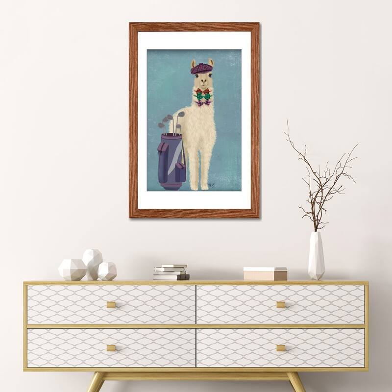 iCanvas "Llama Golfing" by Fab Funky