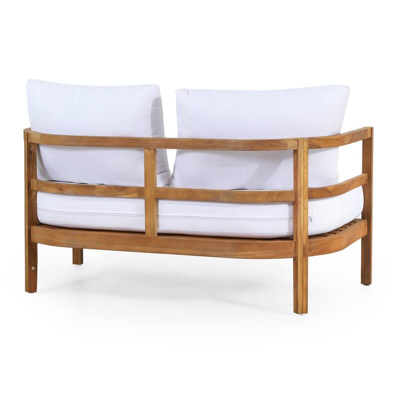 Ellendale Outdoor Acacia Wood Outdoor Loveseat and Coffee Table Set by Christopher Knight Home