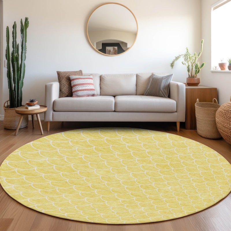 Machine Washable Indoor/ Outdoor Chantille Modern Geo Rug
