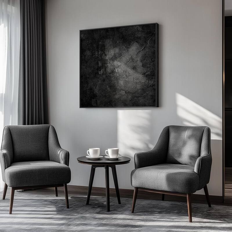 Framed Black Abstract Wall Art, Modern Canvas Prints Paintings