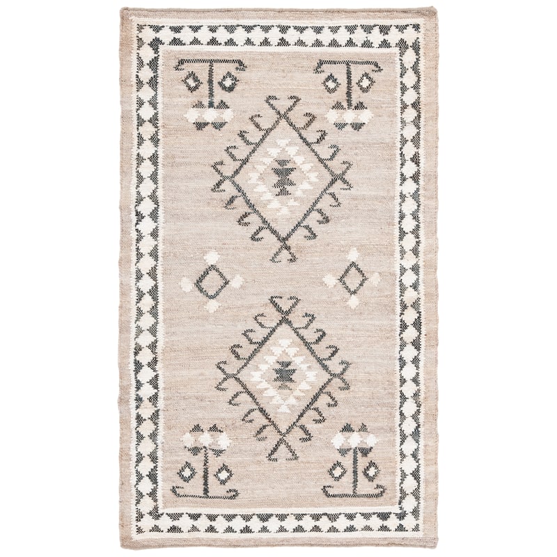 SAFAVIEH Flatweave Kilim Emiljana Jute Rug - 2'3" x 5' - Grey/Black
