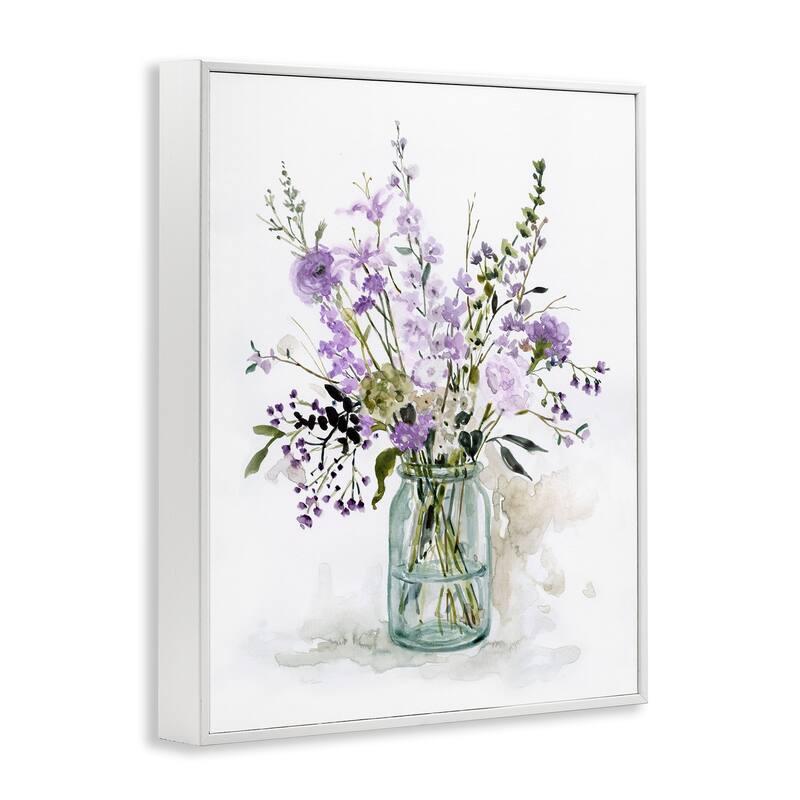 Stupell Mixed Purple Botanicals Traditional Flower Arrangement Painting Framed Wall Art, Design by Carol Robinson