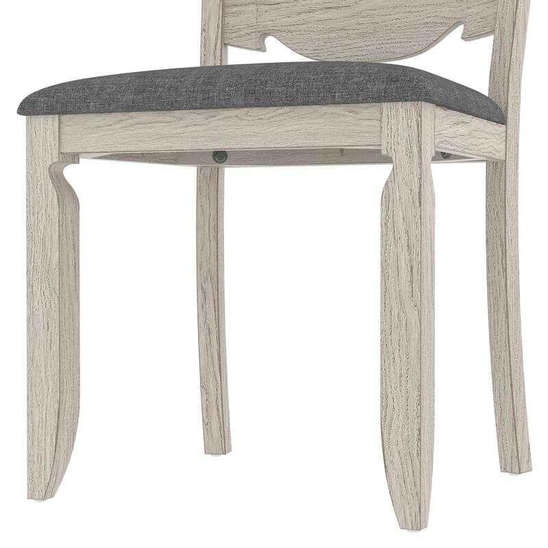 VECELO 5/7 Piece Farmhouse Dining Set with 4/6 Chairs, 63" Solid Wood Rectangular Dining Set