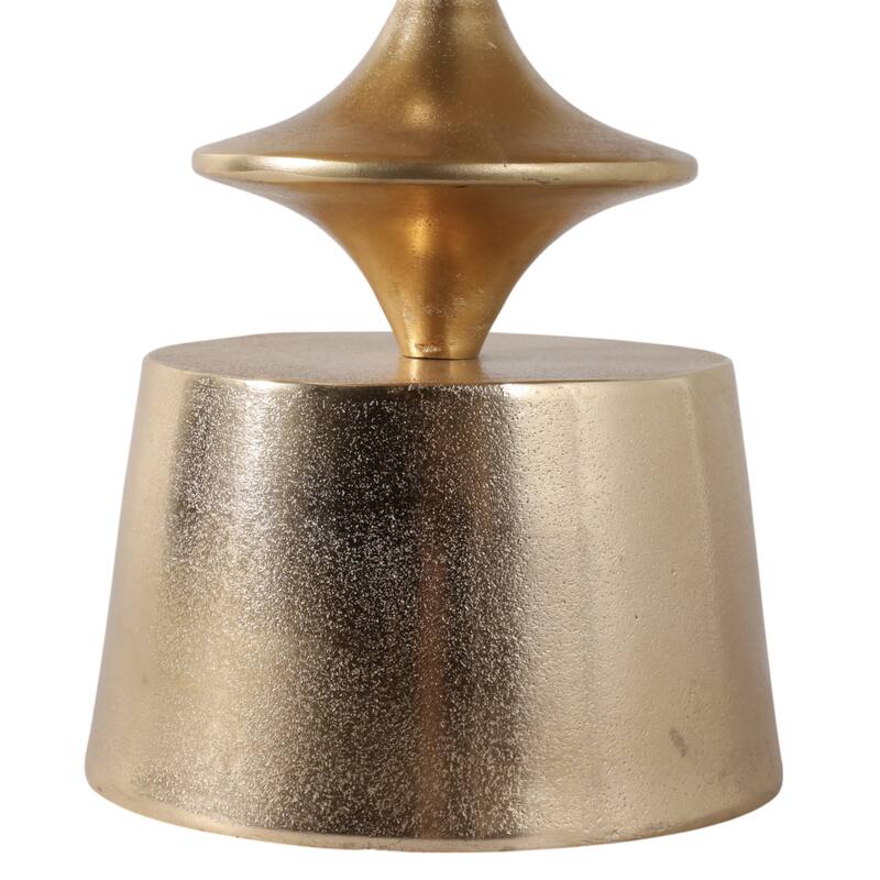 Accent Side Table with Polished Marble Top and Curved Base - 25"