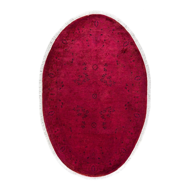 Fine Vibrance, One-of-a-Kind Hand-Knotted Area Rug - Red, 3' 1" x 4' 7" - 3' 1" x 4' 7"