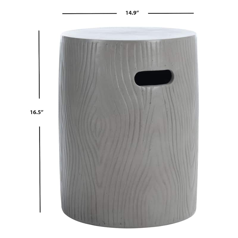 SAFAVIEH Trunk Concrete Indoor/ Outdoor Accent Table (Dark Grey) - 14.9" x 14.9" x 16.5"