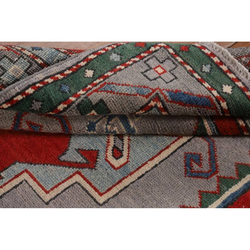 Kazak Foyer Rug Handmade Bedroom Wool Carpet - 3'6" x 4'11"