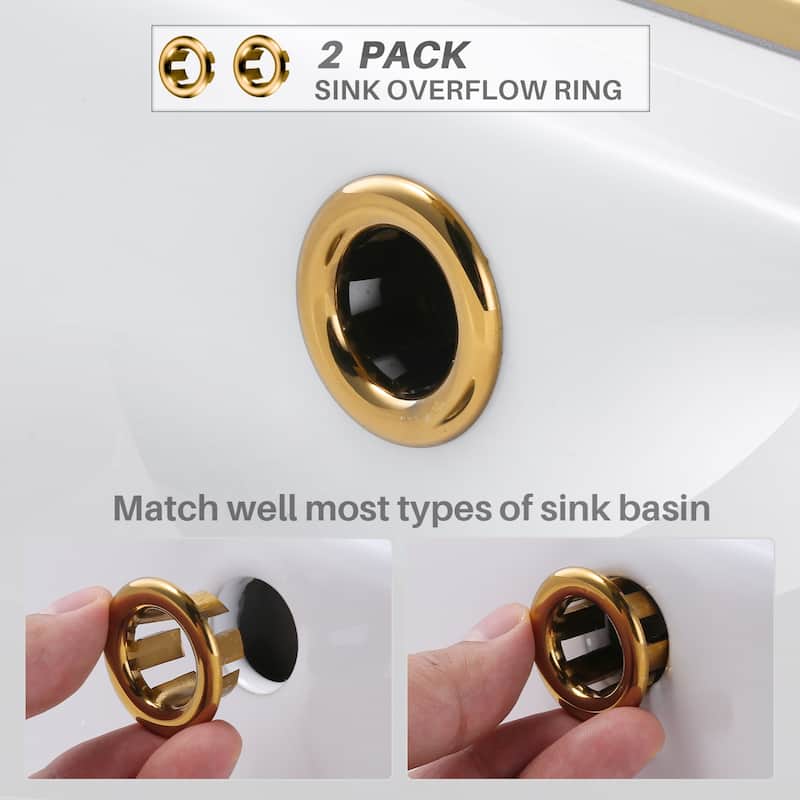 WOWOW 1.2 in. Sink Basin Trim Overflow Cover (2-Pack)