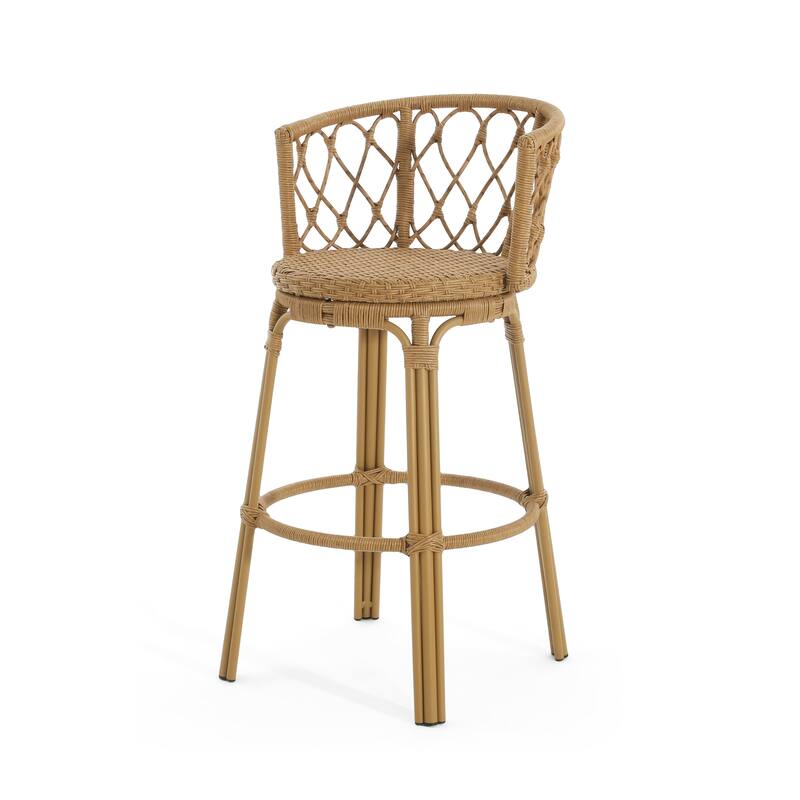 Solstice Outdoor Wicker Barstools by Christopher Knight Home