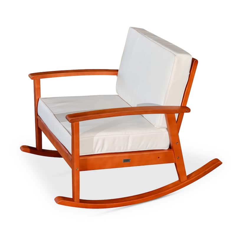 DTY Outdoor Living Longs Peak Eucalyptus Rocking Chair with Cushions