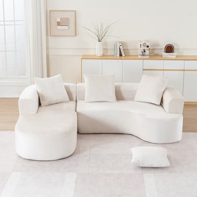 Modular L-Shaped Sectional Sofa Sleeper Couch with Chaise and Deep Seating for Living Room Office