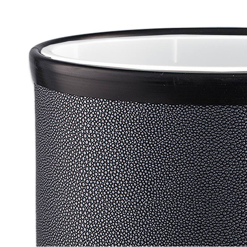 COSMOPOLITAN 13qt Shagreen-Textured Oval Wastebasket with Liner - N/A