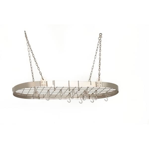 slide 2 of 2, Steel Oval 12-hook Pot Rack