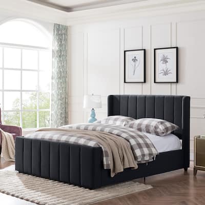 Antoinette Traditional Upholstered Queen Bed by Christopher Knight Home