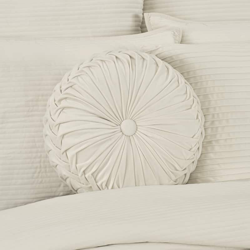 Townsend Tufted Round Throw Pillow - Ivory