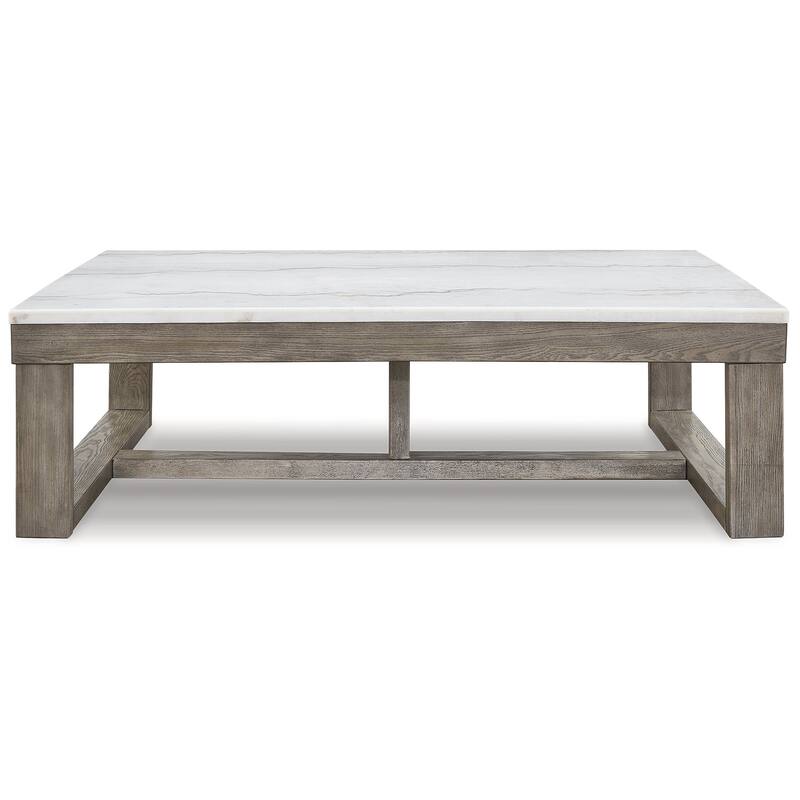 Signature Design by Ashley Loyaska Grayish Brown / Ivory Rectangular Coffee Table - 56"W x 42"D x 17"H
