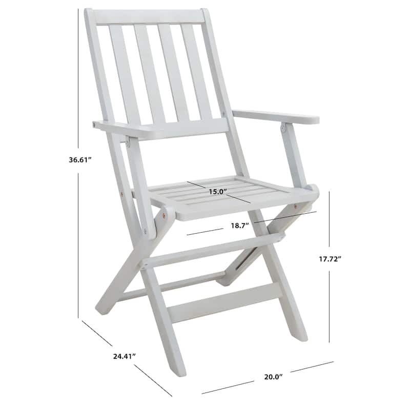 SAFAVIEH Linda 6-Chair 1-Table Extendable Patio Dining Set - 35Wx79Dx30H
