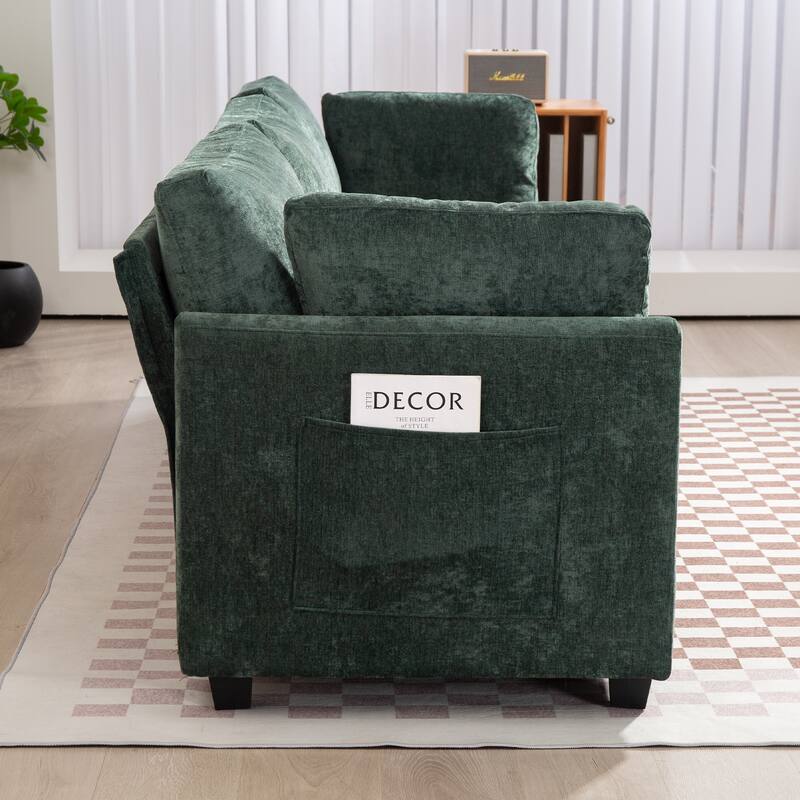 111.42" Fabric 4-Seater Sofa with Cloud Comfort & Hidden Storage