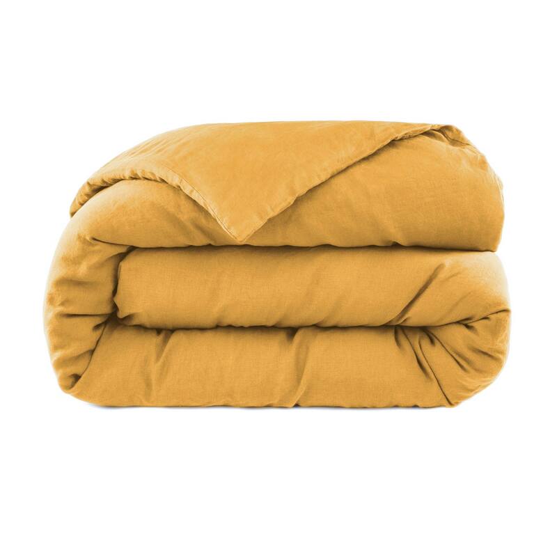 100% French Linen Duvet Cover by BOKSER HOME - Honey - Twin