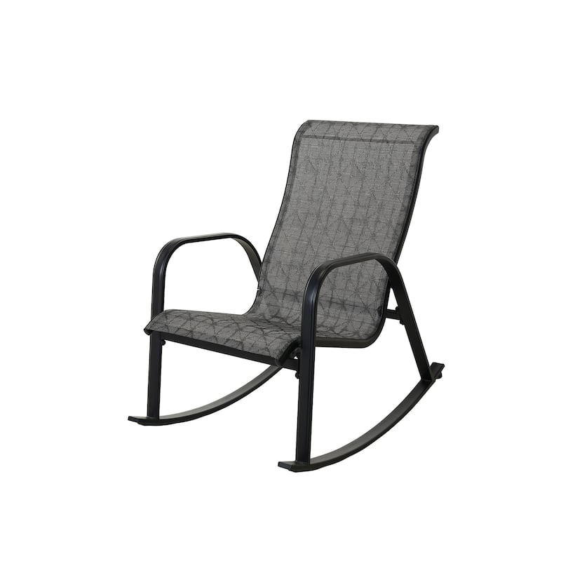 Outdoor Rocking Chair, Steel Rocker Seating Outside for Front Porch, Garden, Patio, Backyard