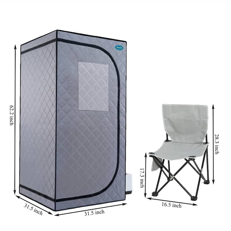 Portable Grey Mini Plus Style Steam Sauna tent-Personal Home Spa