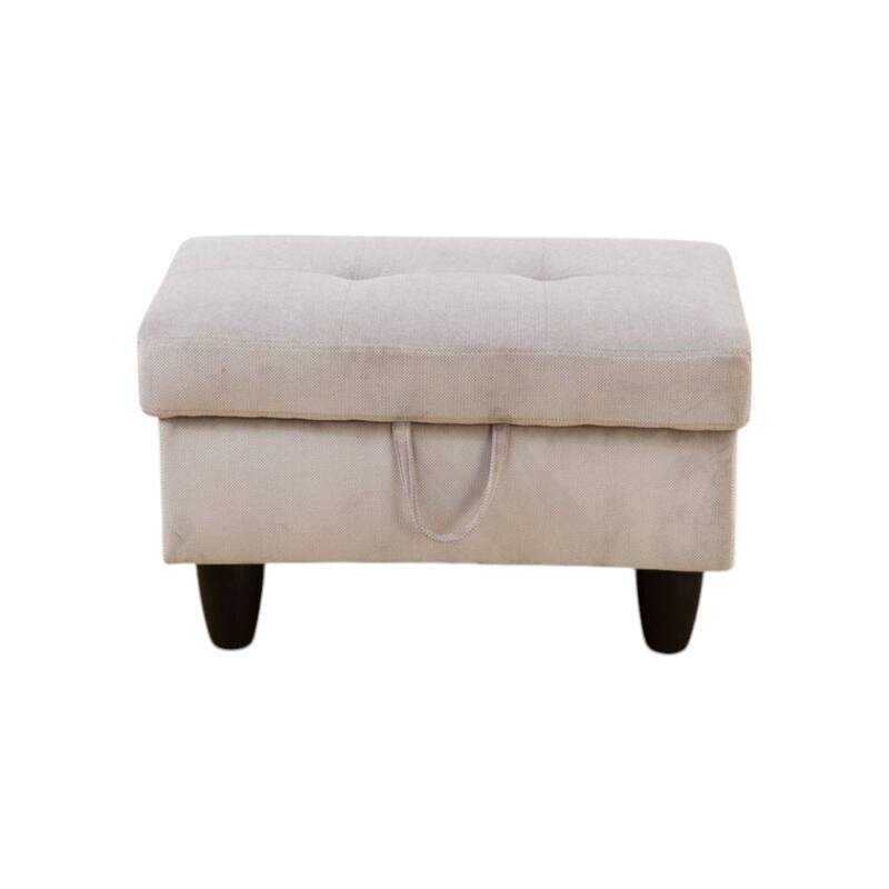 KISRAIS 28.5" Wide Upholstered Storage Ottoman