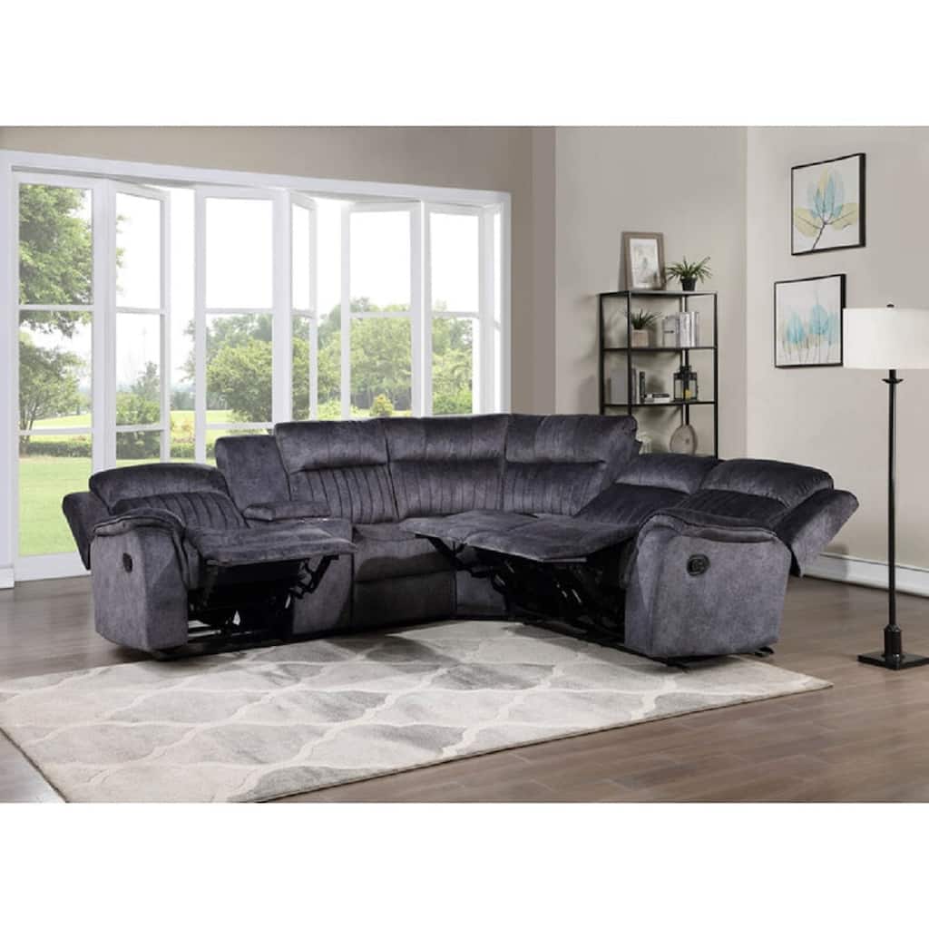 Upholstered Electric Power Reclining L-Shape Sectional Sofa