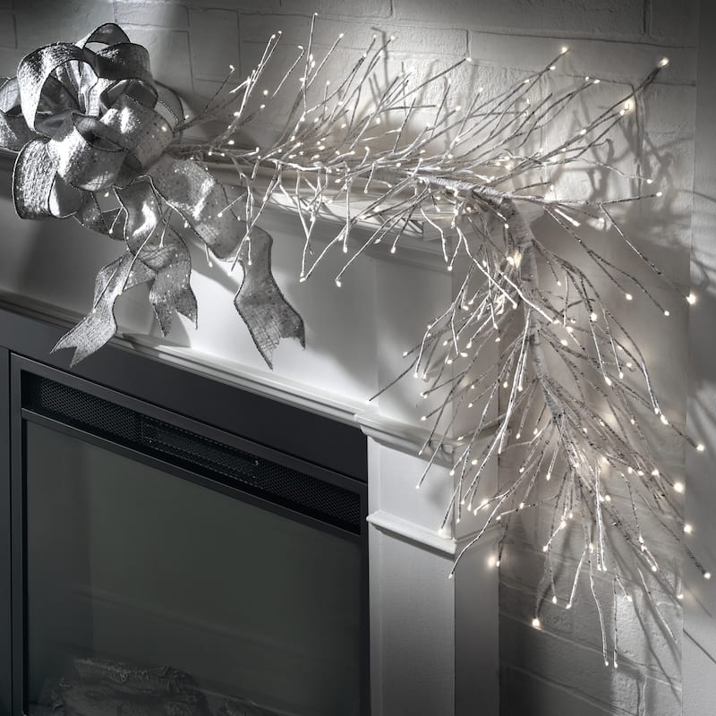 48" Led Birch Garland - White - 48