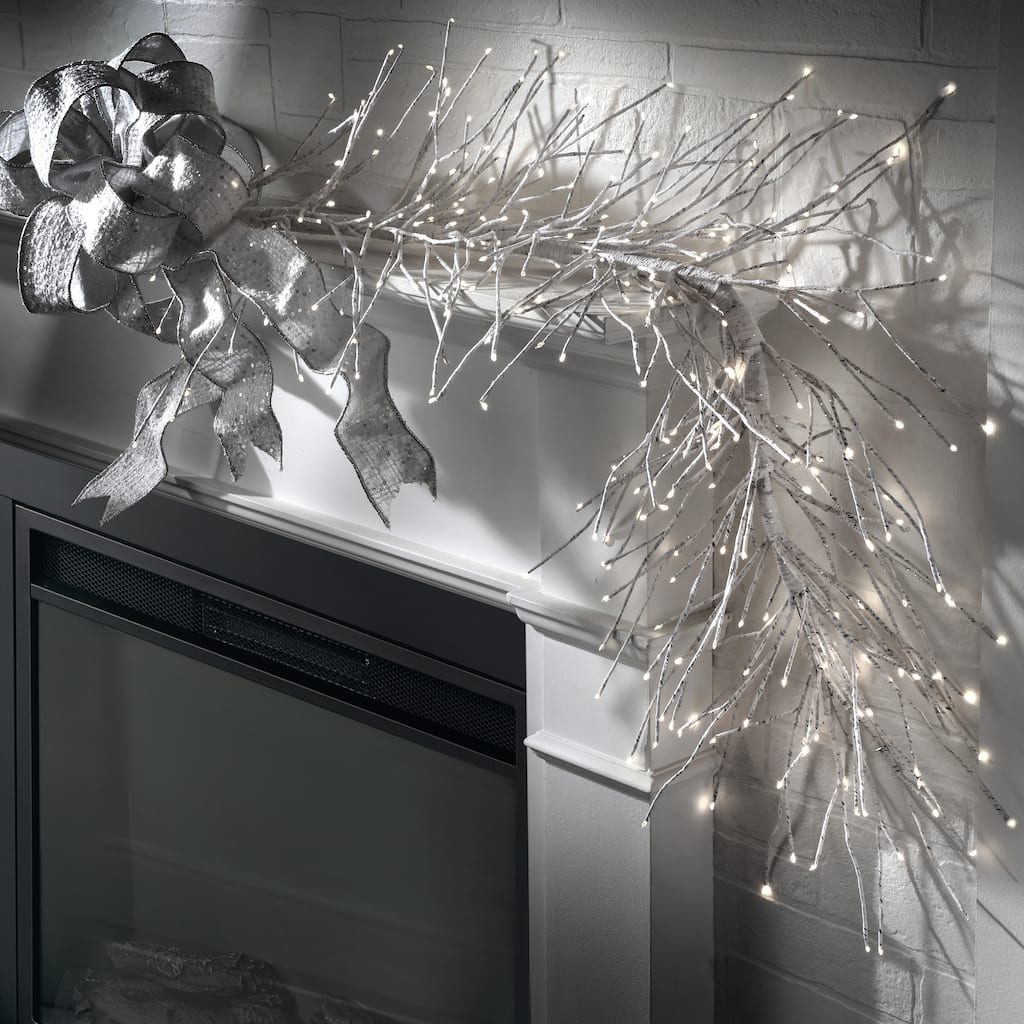 48" Led Birch Garland - White - 48