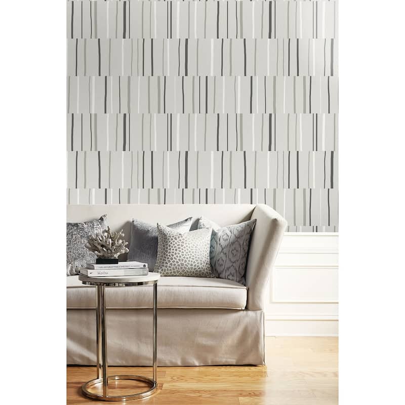 Seabrook Designs Block Lines Unpasted Wallpaper