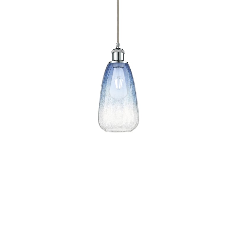 Innovations Lighting 516-1P-13-6 Brookhaven Almond Pendant Brookhaven - Polished Chrome / Sapphire Blue
