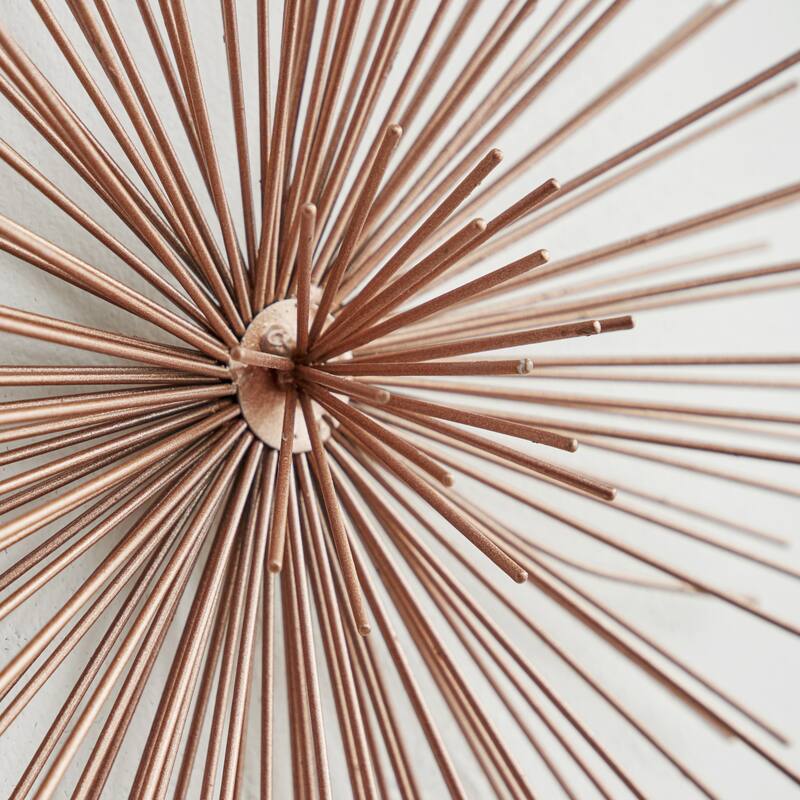 CosmoLiving by Cosmopolitan Metal 3D Starburst Wall Decor (Set of 3) - Silver, Gold, Black, Copper