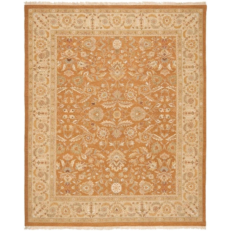 SAFAVIEH Couture Handmade Sumak Flatweave Tabea Traditional Oriental Wool - 6' x 9' - Copper/Beige