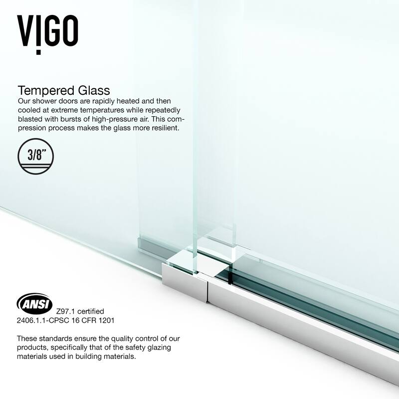VIGO Winslow Frameless Sliding Shower Enclosure