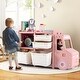preview thumbnail 13 of 19, Toddler Truck Storage Organizer with Plastic Bins, Drawers and Cabinet - 43.5" x 13" x 26" (L x W x H) Pink